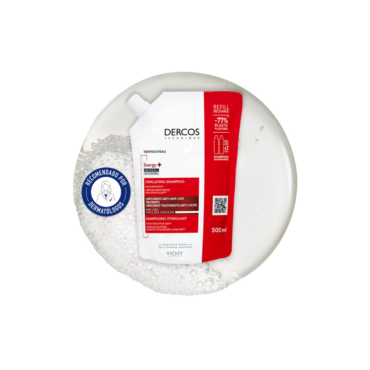 Dercos Champú Energy+ Anticaída Refill 400mL