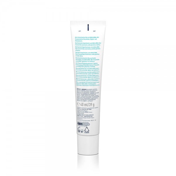 Ingredientes parte trasera Cerave Gel Control imperfecciones