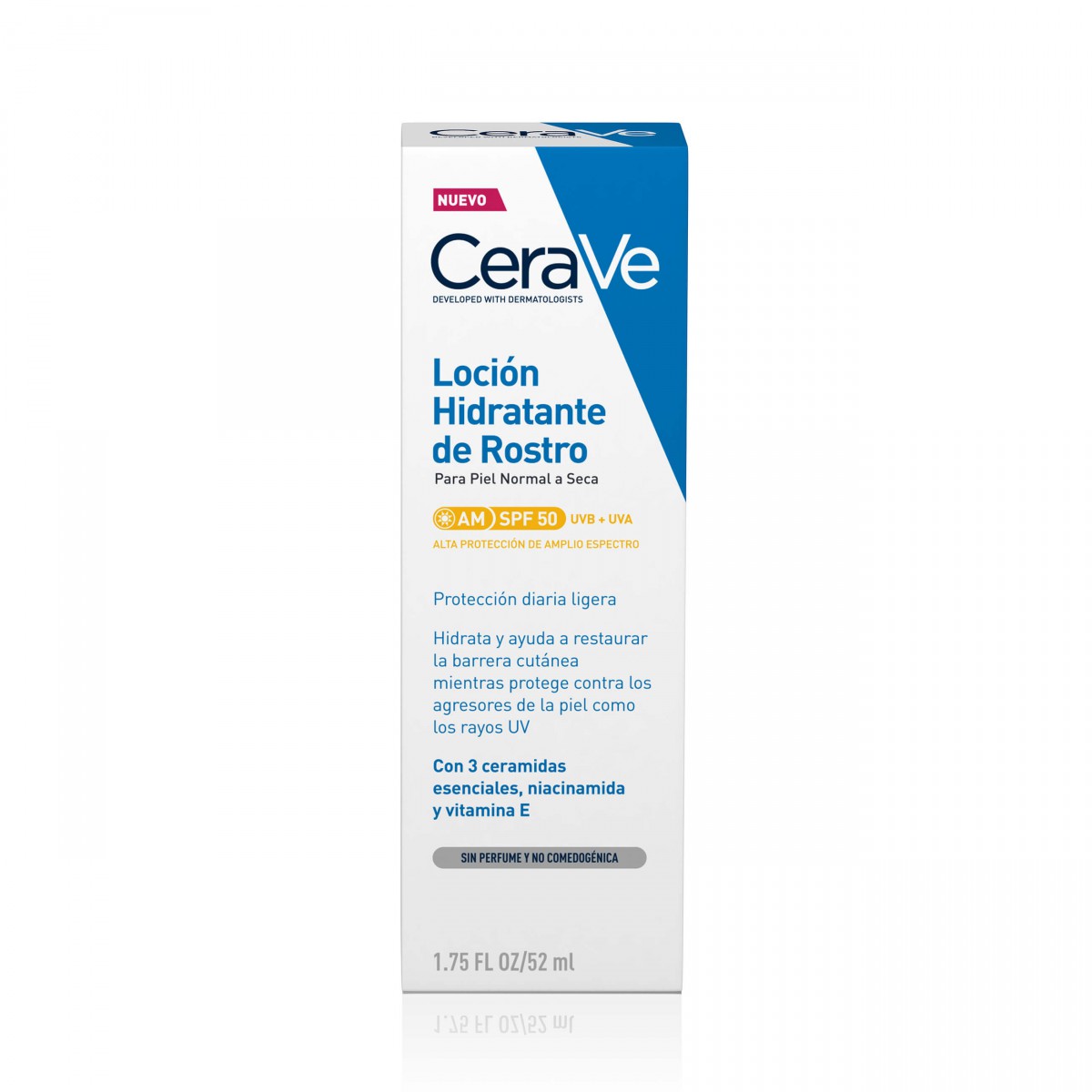 Caja Cerave Loción Hidratante de Rostro SPF 50+ 52mL