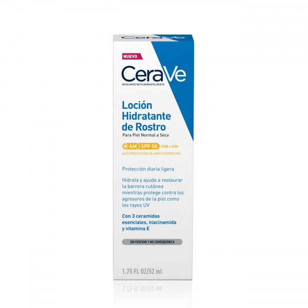 Caja Cerave Loción Hidratante de Rostro SPF 50+ 52mL