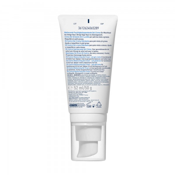 Parte trasera Cerave Oil Control Gel Crema Hidratante 52mL